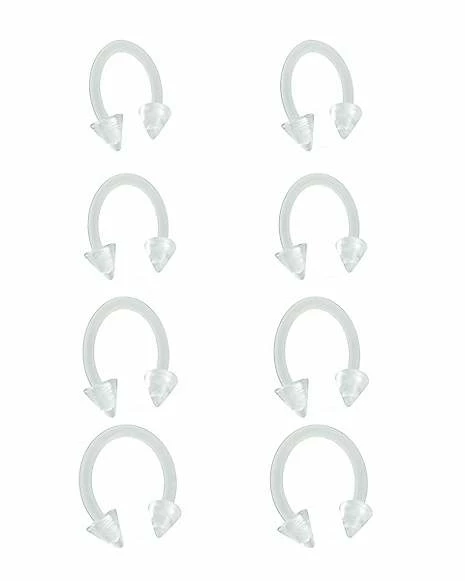 Wholesale π― Multi-Pack Clear Spike Horseshoe Rings 8 Pack - 16 Gauge βοΈ 4 Wholesale π― Multi-Pack Clear Spike Horseshoe Rings 8 Pack - 16 Gauge βοΈ - Image 2