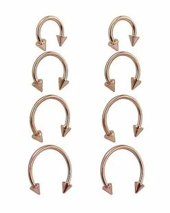 Cheapest π€© Multi-Pack Rose Goldtone Spike Horseshoe Rings 8 Pack - 16 Gauge β€οΈ 5 Cheapest π€© Multi-Pack Rose Goldtone Spike Horseshoe Rings 8 Pack - 16 Gauge β€οΈ -Playboy Shop 03906773 b