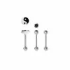 Best deal ⭐ Multi-Pack CZ Yin Yang Cartilage Barbells 3 Pack - 18 Gauge 🌟 -Playboy Shop 03907029
