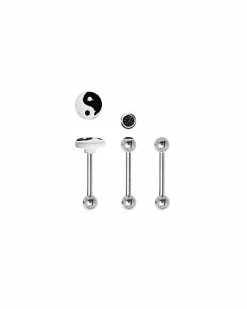 Best deal ⭐ Multi-Pack CZ Yin Yang Cartilage Barbells 3 Pack - 18 Gauge 🌟