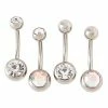 Best deal ✨ Multi-Pack CZ Silvertone Belly Rings 4 Pack - 14 Gauge 🥰 -Playboy Shop 03907128 a