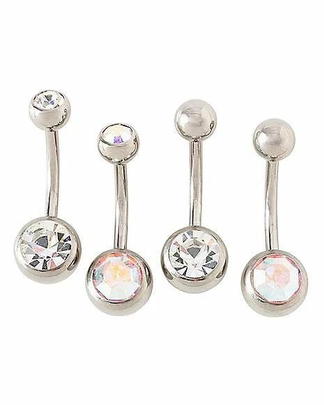 Best deal β¨ Multi-Pack CZ Silvertone Belly Rings 4 Pack - 14 Gauge π₯° 3 Best deal β¨ Multi-Pack CZ Silvertone Belly Rings 4 Pack - 14 Gauge π₯°