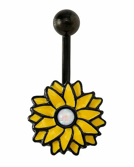 Brand new π Opal-Effect Sunflower Belly Ring - 14 Gauge π 3 Brand new π Opal-Effect Sunflower Belly Ring - 14 Gauge π
