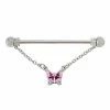 Best Pirce 👍 CZ Butterfly Chain Dangle Industrial Barbell - 14 Gauge 🔥 -Playboy Shop 03912102 a
