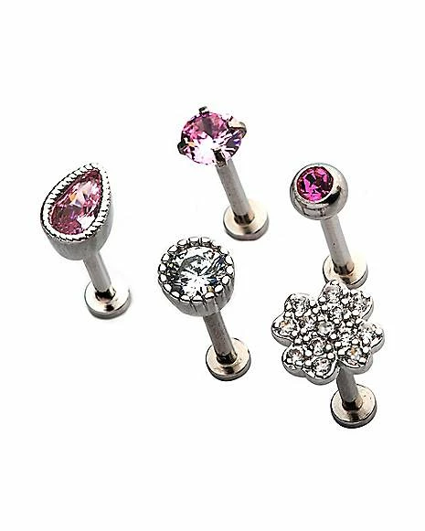 Buy π₯ Multi-Pack CZ Pink Assorted Labret Lip Rings 5 Pack - 16 Gauge β¨ 4 Buy π₯ Multi-Pack CZ Pink Assorted Labret Lip Rings 5 Pack - 16 Gauge β¨ - Image 2