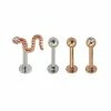 Best Pirce π Multi-Pack CZ Rose Goldtone Snake Labret Lip Rings 4 Pack - 16 Gauge 𧨠1 Best Pirce π Multi-Pack CZ Rose Goldtone Snake Labret Lip Rings 4 Pack - 16 Gauge 𧨠-Playboy Shop 03912524 a