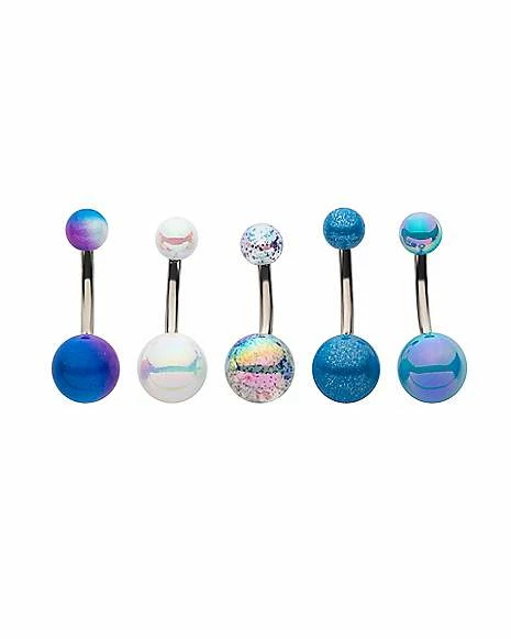 Best Sale π Multi-Pack Purple and Blue Iridescent Belly Rings 5 Pack - 14 Gauge π― 3 Best Sale π Multi-Pack Purple and Blue Iridescent Belly Rings 5 Pack - 14 Gauge π―
