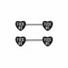 Best Pirce 🧨 Fuck Me Heart Nipple Barbells - 14 Gauge ✔️ -Playboy Shop 03912763 a