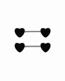 Best Pirce 🧨 Fuck Me Heart Nipple Barbells - 14 Gauge ✔️ -Playboy Shop 03912763 b