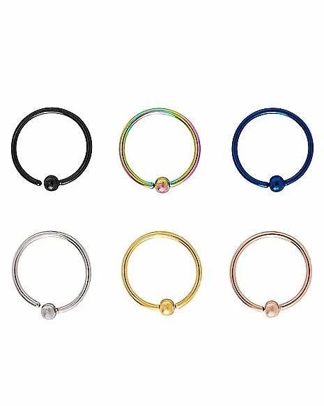 Best deal π Multi-Pack Multi-Color Seamless Hoop Nose Rings 6 Pack - 20 Gauge π 3 Best deal π Multi-Pack Multi-Color Seamless Hoop Nose Rings 6 Pack - 20 Gauge π