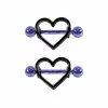Buy 😍 Purple and Black Heart Nipple Shields - 14 Gauge ❤️ 2 Buy 😍 Purple and Black Heart Nipple Shields - 14 Gauge ❤️ -Playboy Shop 03912813