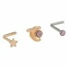 Best Sale π Multi-Pack CZ Rose Goldtone L-Bend Nose Rings 3 Pack - 20 Gauge π 2 Best Sale π Multi-Pack CZ Rose Goldtone L-Bend Nose Rings 3 Pack - 20 Gauge π -Playboy Shop 03913019 a