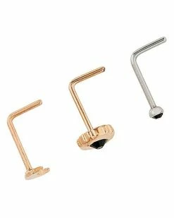 Top 10 π Multi-Pack Black CZ Moon L-Bend Nose Rings 3 Pack - 20 Gauge β 11 Top 10 π Multi-Pack Black CZ Moon L-Bend Nose Rings 3 Pack - 20 Gauge β -Playboy Shop 03913027 b