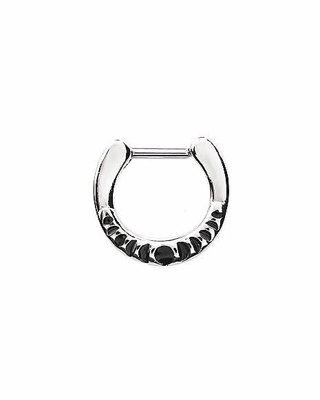 Coupon ✨ Black Lunar Moon Phases Clicker Septum Ring - 16 Gauge ⌛ 3 Coupon ✨ Black Lunar Moon Phases Clicker Septum Ring - 16 Gauge ⌛