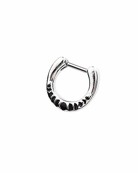 Coupon ✨ Black Lunar Moon Phases Clicker Septum Ring - 16 Gauge ⌛ 4 Coupon ✨ Black Lunar Moon Phases Clicker Septum Ring - 16 Gauge ⌛ - Image 2