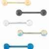 Flash Sale 🥰 Multi-Pack Assorted CZ Barbells 5 Pack - 14 Gauge 🎁 -Playboy Shop 03913084 a
