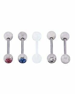 Brand new 🥰 Multi-Pack CZ Barbells 5 Pack - 14 Gauge 🥰 -Playboy Shop 03913092 b