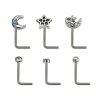 Buy ⭐ Multi-Pack CZ Moon and Star L-Bend Nose Rings 6 Pack - 20 Gauge 🎉 -Playboy Shop 03913183 a