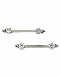 Best reviews of 🥰 CZ Round Gem Titanium Nipple Barbells - 14 Gauge 💯
