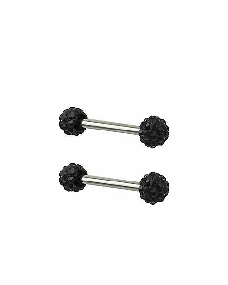 Promo π Black Titanium Pave Nipple Barbells - 14 Gauge π₯° 4 Promo π Black Titanium Pave Nipple Barbells - 14 Gauge π₯° - Image 2