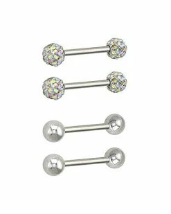 Best Sale π Multi-Pack CZ Titanium Nipple Barbells 2 Pair - 14 Gauge β 5 Best Sale π Multi-Pack CZ Titanium Nipple Barbells 2 Pair - 14 Gauge β -Playboy Shop 03913381 b