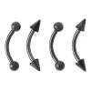 Hot Sale ✔️ Multi-Pack Black Spike and Round Titanium Curved Barbells 4 Pack - 16 Gauge ✨ -Playboy Shop 03914868 a