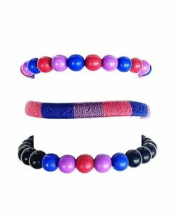 Cheapest 🛒 Multi-Pack Bisexual Pride Cord and Beaded Bracelets - 3 Pack 👍