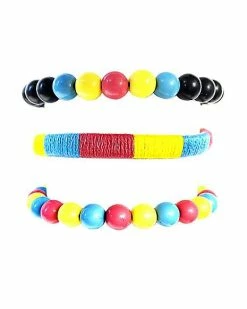 Deals 🔔 Multi-Pack Pansexual Pride Cord and Beaded Bracelets - 3 Pack 🤩