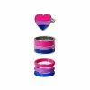 Best Sale 🛒 Bisexual Pride Heart Rings - 5 Pack 🥰 -Playboy Shop 03916426
