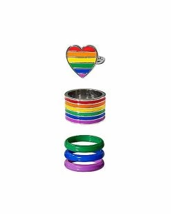 Promo 🛒 Pride Heart Rings - 5 Pack ✨