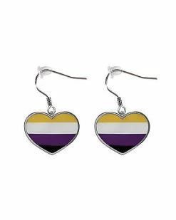 Cheap 🌟 Nonbinary Pride Dangle Earrings ⌛