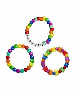 Outlet 🌟 Multi-Pack Rainbow Pride Beaded Bracelets - 3 Pack ⌛