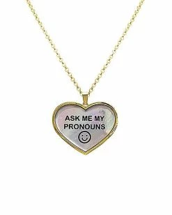 Cheapest 🎉 Ask Me My Pronouns Chain Necklace 🌟