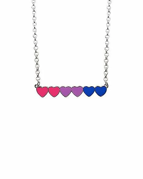 Flash Sale 🤩 Bisexual Pride Heart Chain Necklace ✨ 3 Flash Sale 🤩 Bisexual Pride Heart Chain Necklace ✨