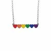 Brand new ✔️ Rainbow Pride Heart Bar Necklace 🛒 -Playboy Shop 03916574 a