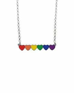 Brand new ✔️ Rainbow Pride Heart Bar Necklace 🛒