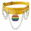 Budget 👍 Yellow Pride Triple O-Ring Chain Choker Necklace 🛒