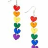 New 🎁 Rainbow Heart Chain Dangle Pride Earrings 🌟 -Playboy Shop 03916962 a