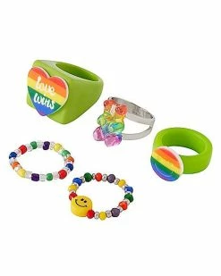 Discount 🎉 Multi-Pack Love Wins Pride Rings - 5 Pack ❤️