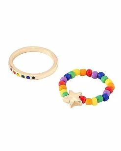 Deals 😍 Multi-Pack CZ Pride Rings - 5 Pack 🎁 -Playboy Shop 03917465 c