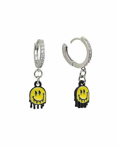 Best Sale π₯° CZ Melting Smiley Face Dangle Huggie Hoop Earrings - 18 Gauge π₯ 3 Best Sale π₯° CZ Melting Smiley Face Dangle Huggie Hoop Earrings - 18 Gauge π₯
