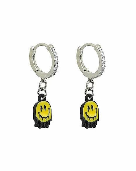 Best Sale π₯° CZ Melting Smiley Face Dangle Huggie Hoop Earrings - 18 Gauge π₯ 4 Best Sale π₯° CZ Melting Smiley Face Dangle Huggie Hoop Earrings - 18 Gauge π₯ - Image 2
