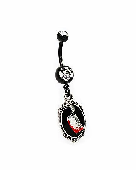 Budget π₯ Round CZ Butcher Knife Dangle Belly Ring - 14 Gauge π 4 Budget π₯ Round CZ Butcher Knife Dangle Belly Ring - 14 Gauge π - Image 2