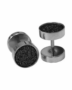 Promo 🧨 Black Glitter Fake Plugs - 16 Gauge 😍