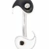 Best deal 💯 CZ Yin and Yang Banana Belly Ring - 14 Gauge ❤️