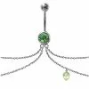 Cheap 🥰 CZ Green Alien Chain Belly Ring - 14 Gauge 😉