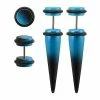 Best Sale ❤️ Ombre Black and Blue Fake Tapers and Plugs 2 Pair - 18 Gauge 👏
