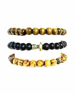 Wholesale 💯 Multi-Pack Mushroom Wood Beaded Bracelets - 3 Pack 🥰