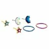 New ⭐ Multi-Pack CZ Moon and Glitter Star Bone Nose Rings and Hoop Nose Rings 6 Pack - 20 Gauge 🧨 -Playboy Shop 03920824 a