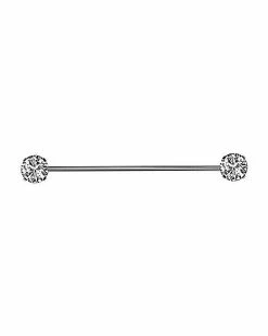 Promo ✔️ CZ Ends Industrial Barbell - 14 Gauge ⭐